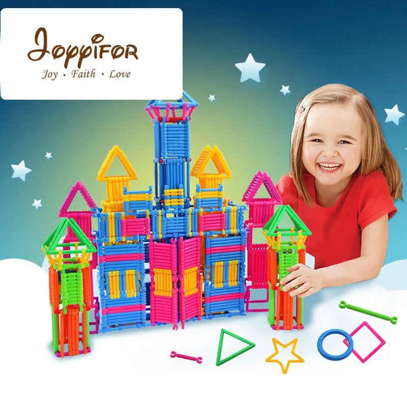 

Joyyifor Magic smart stick building blocks Plastic spelling assembling puzzle toys Kindergarten fight splicing toy blocks 130PCS