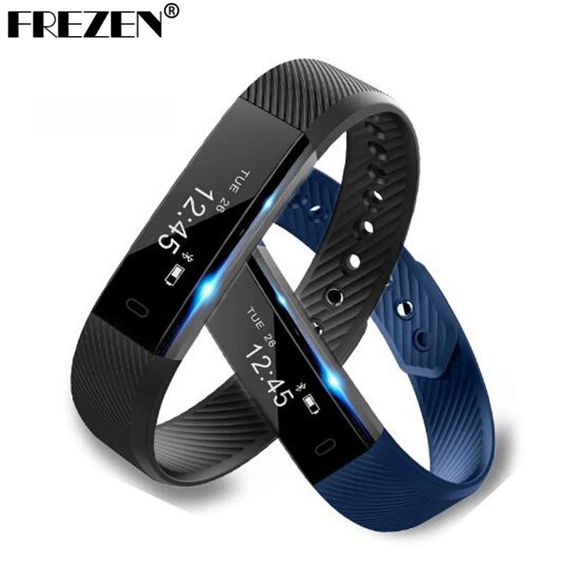 FREZEN ID115 Smart Wristband Fitness Tracker Step Counter Activity Monitor Alarm Clock Vibration Bracelet For iphone