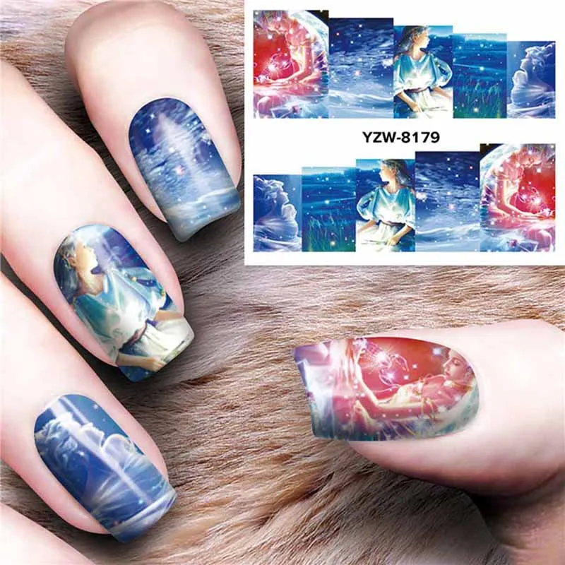 

1pc Galaxy Starry Sky Watermark Slider Gel Nail Art Decoration Manicure Nail Sticker Water Transfer Decals