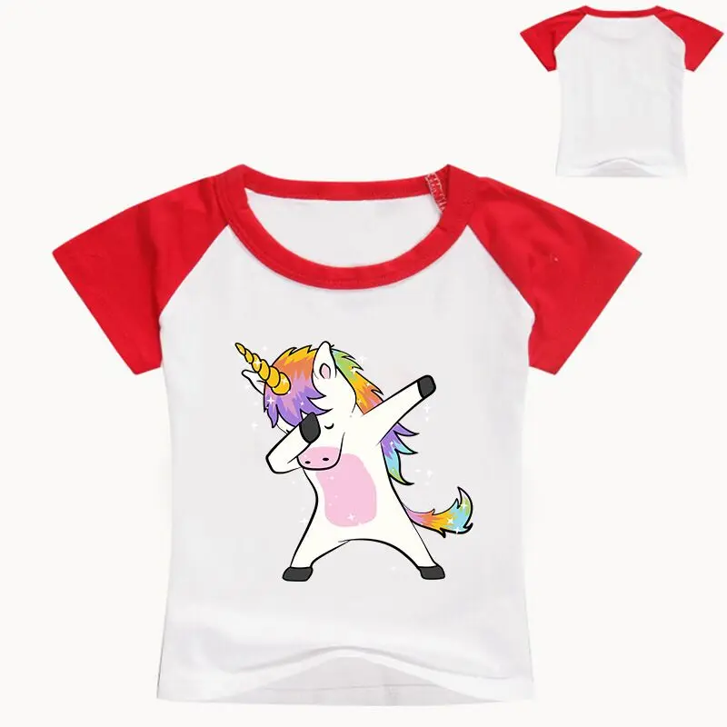 Футболки для девочек, хлопковые футболки с единорогом, одежда для малышей, Новое поступление, летние модные футболки для девочек, лидер продаж, Модели футболок - Цвет: color at picture