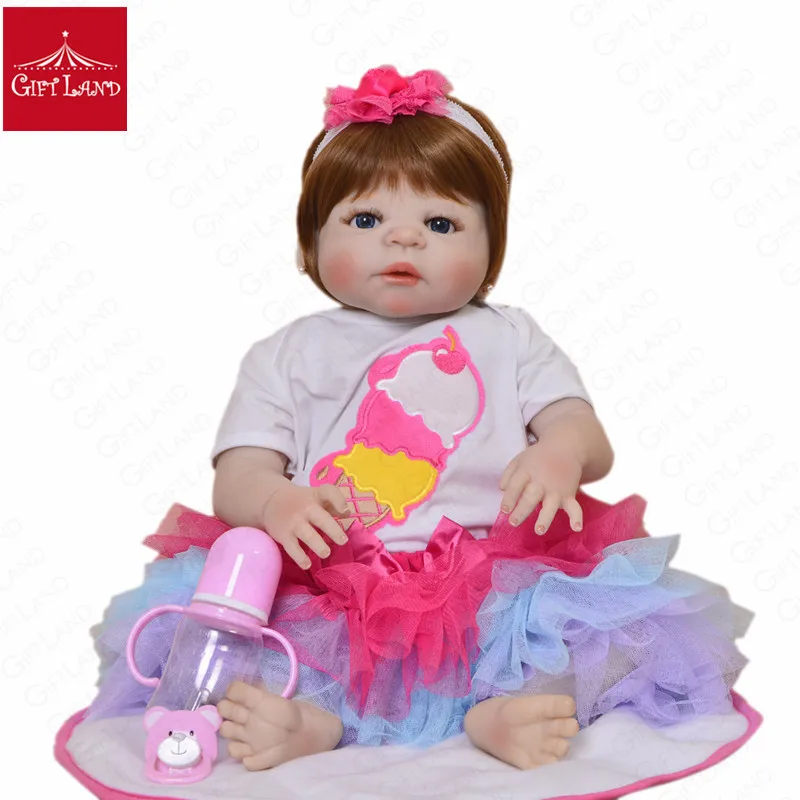 

2019 Reborn Baby Doll Bebe Reborn Full Silicone Boneca Reborn Toddler Handmade Bonecas Surprise Doll Christmas Gifts Bathe Toy