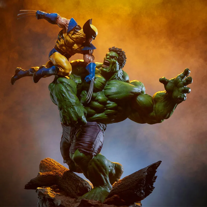 

Anime Superhero X-Men Hulk Vs Wolverine Statue Action Figure 1/6 scale painted figure Scene V PVC Toys Children Brinquedos L3414