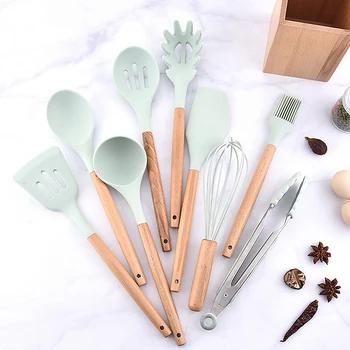 

9pcs Silicone Kitchen Utensil Set Cooking Tools Home Portable Nonstick Cookware Premium Silicone Kitchen Cooking Utensils Set