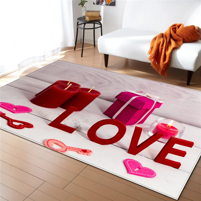 

3D Large Bedroom Living Room Decorative Carpet Machine Washable Thin Floor Blanket Anti Slip Wrinkle Resistant Modern Floor Mat
