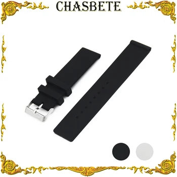 

20mm 22mm 24mm Silicone Rubber Watch Band for Rado Watchband Men Women Strap Wrist Loop Belt Bracelet Black White + Tool + Pin