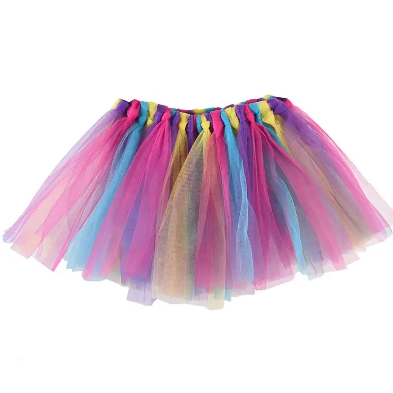 10 цветов, балетная танцевальная мини-юбка-пачка для девочек, юбка-американка, ручная работа, контрастные радужные цвета, в полоску, в стиле пэчворк, фатиновые вечерние юбки-американки