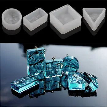 

Double One Geometry Waterlines Shaped Pendant Mold DIY Silicone Resin Casting Jewelry Mould Craft