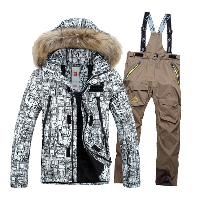 Cheap High Quality skiing jacket and pants men's winter ski set snowboard suit men Outdoor waterproof windrpoof set 