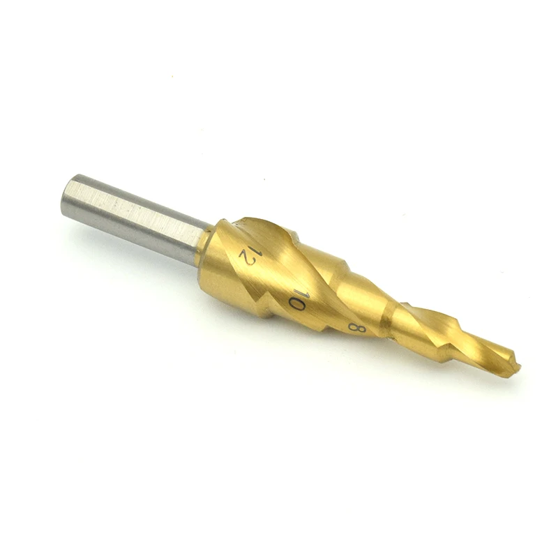 4 12mm HSS Spiral Grooved Center Drill Bit Solid Carbide Mini Drill Accessories Titanium Step Cone