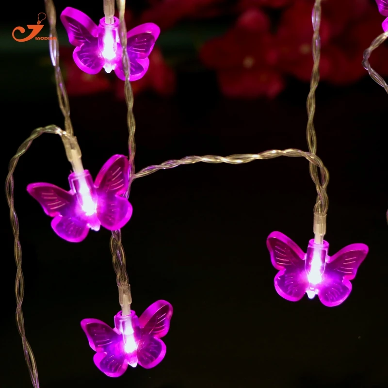 Purple Butterfly lights Fairy lights Battery Halloween Garland 10LED Christmas Party Light Patio