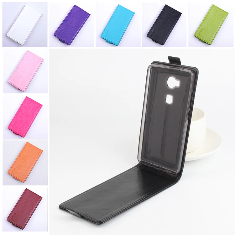 

Fashion 9 colors Flip Leather Cover Case for Huawei Honor 5X Vertical Back Cover Magnetic Protective Shell Open Up and Down