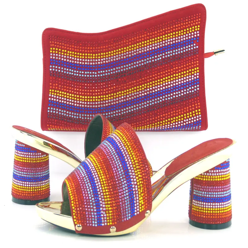 Fashion design italian shoes and matching bags for wedding Nigeria style African lady to match the
