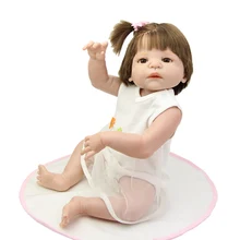 Collectible Reborn Baby Girl Full Body Silicone Vinyl 23 Inch Fashion Princess Girls That Look Real Children Birthday Xmas Gift