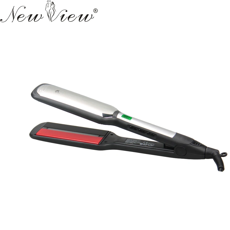 NewView Ceramic Anion Hair Straightening Flat Iron LCD Hair Straightener Hairdressing Styling Tools Infrared Sterilization