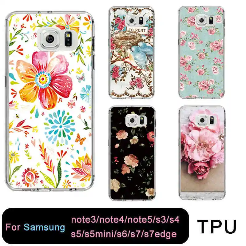 ТПУ мягкий чехол для телефона samsung S8 s6 s7 edge s4 s5 s3 C5 C9 note3 note4 note5 с красочным