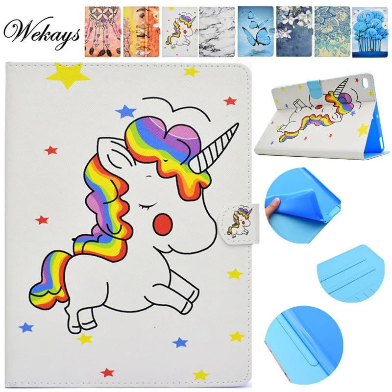 Wekays For Apple IPad 9.7 inch 2017 Cartoon Unicorn Leather Stand Case sFor Coque IPad 9.7 2017 A1822 A1823 Tablet Cover Cases