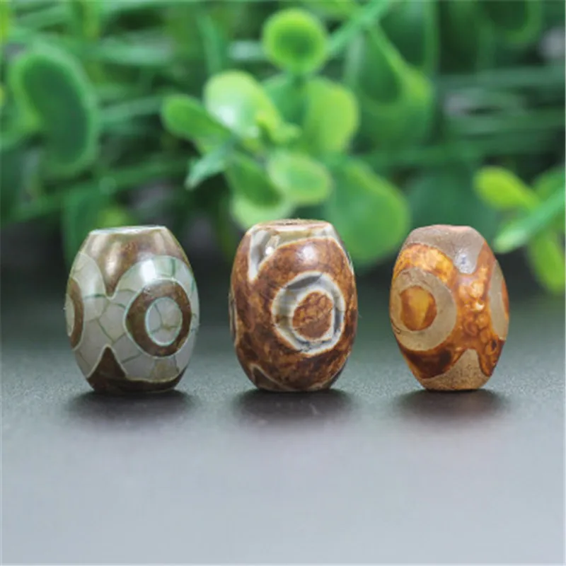 

2pcs Oval Tibetan Agates Dzi Beads Craft Bracelet Findings 10*14/13*18mm Loose Natural Stone Buddha Beads For Diy Jewelry Making