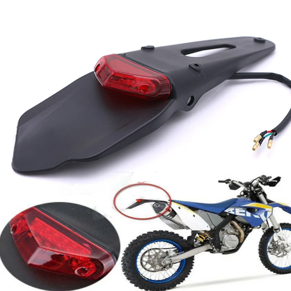 Motorcycle Rear Fender Taillight For XR250 XR400 XR650 WR250F WR450F CRF250X RED