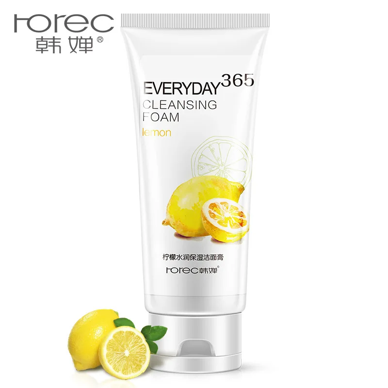 

HOREC Lemon Essence Oil Control Facial Cleanser Deep Cleansing Face Skin Whitening Moisturizing Foam Cleanser Face Clean Product