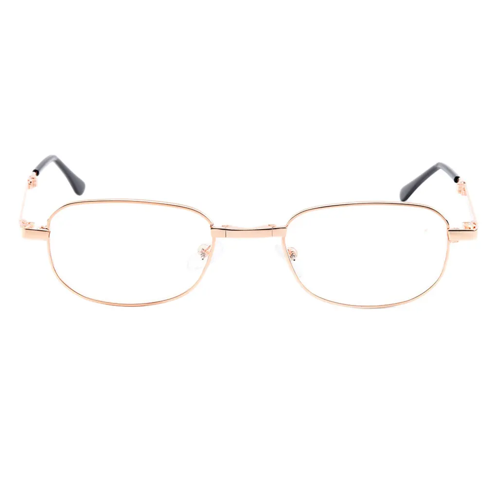 Мужские и женские складные очки для чтения с коробкой унисекс, металлические линзы из смолы, складные очки для очков