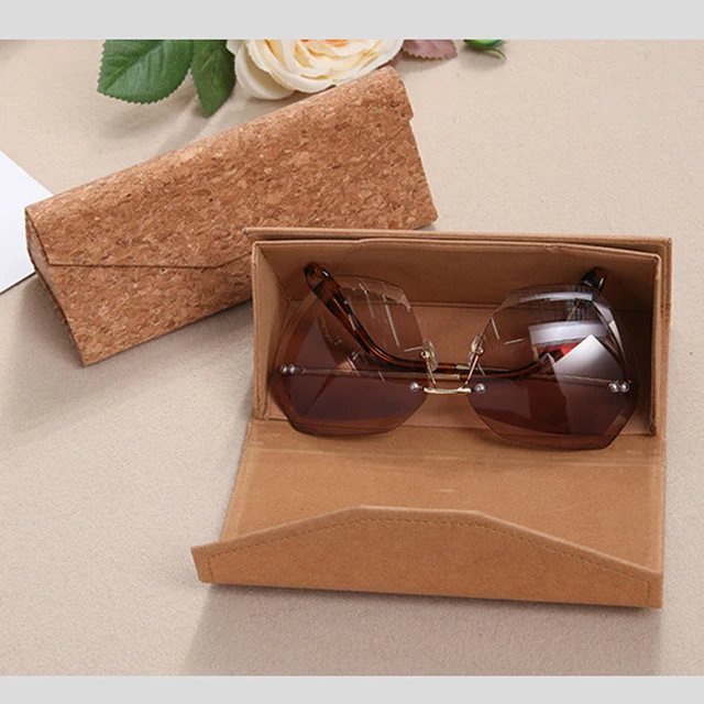Protable Triangle Foldable Solid Glasses Cases Kraft paper Eyeglasses glasses case Eyewear