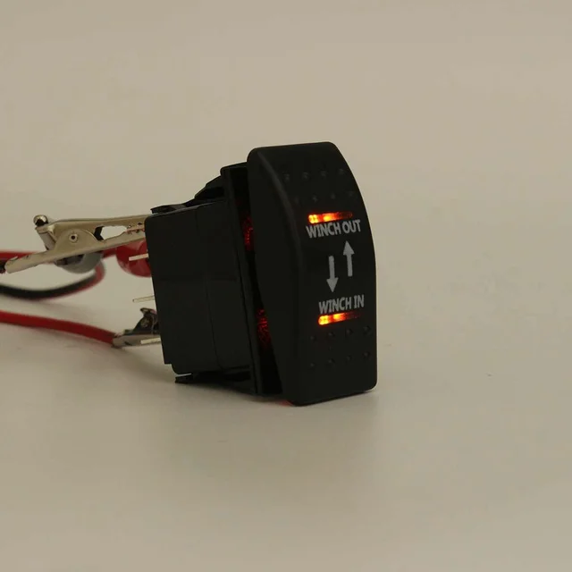 12V 20A Winch In Winch Out (ON) OFF (ON) Rocker Switch Momentary LED 7