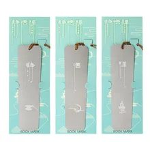 1 шт. Jingwu дзен Металл дзен искусство из нержавеющей стали закладки Китайский стиль Творческий антиквариат канцелярские принадлежности