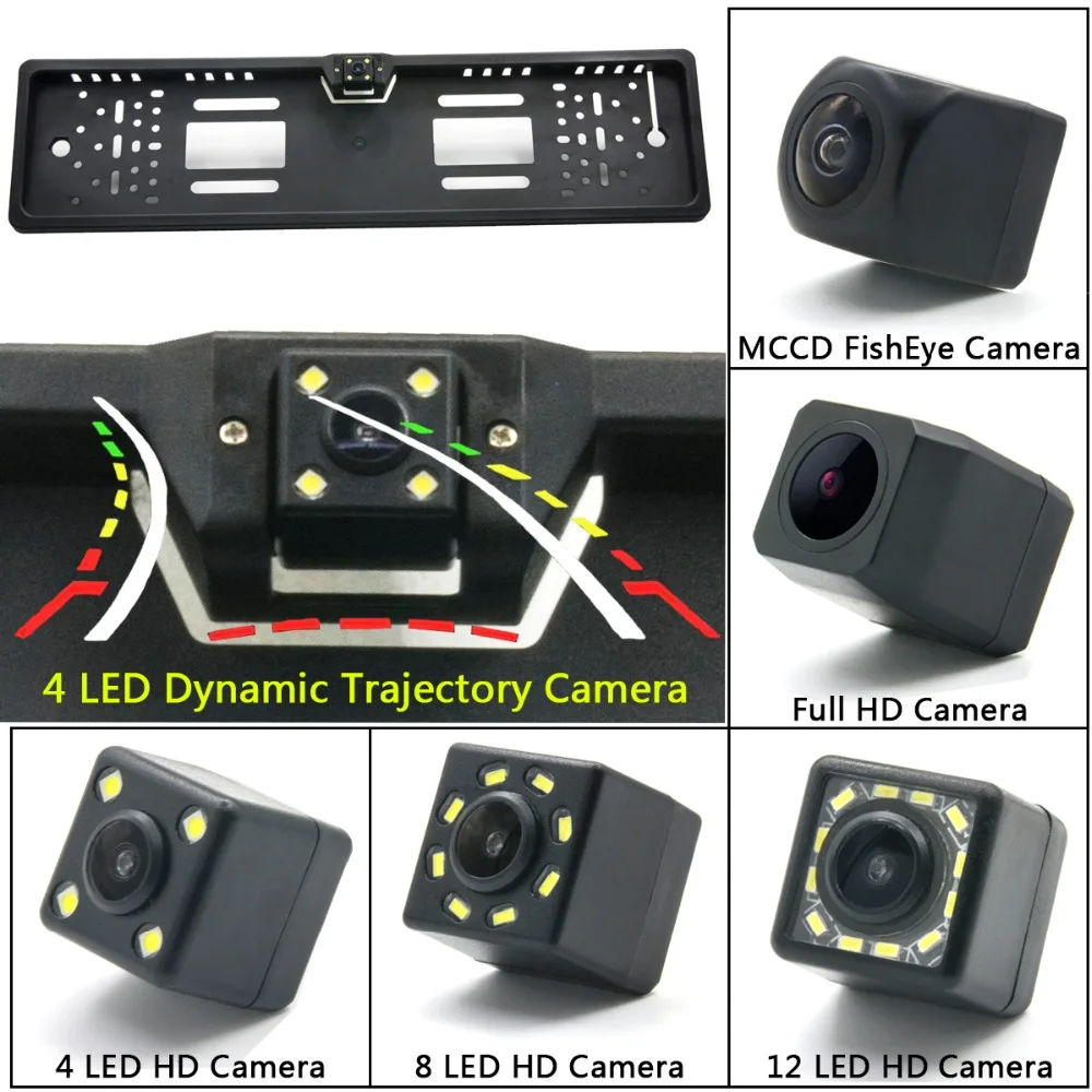 Car Tuning Styling Wireless 4 3 Inch Monitor Backup Reverse Rearview Camera License Plate Frame Ccd Guidohof