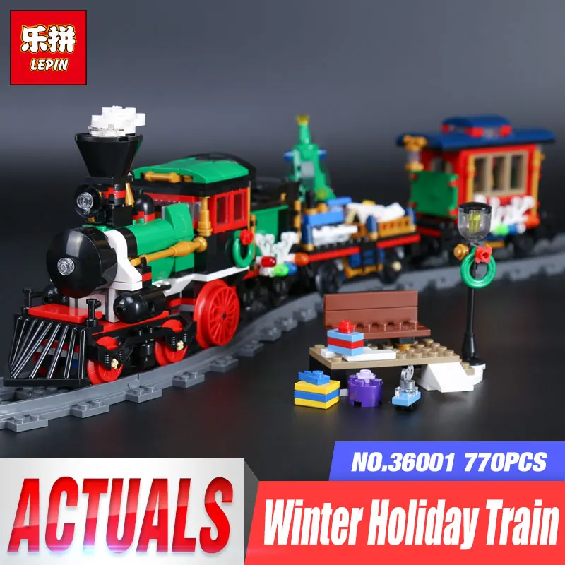 

Lepin 36001 770Pcs Creative Series The Christmas Winter Holiday Train Set Children Educational Gift Building Blocks Bricks 10254
