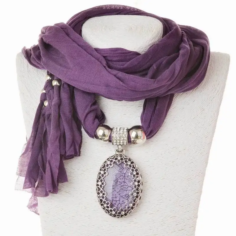 

2017 Bohemian Statement Scarf Necklace Vintage Tassels Silk Scarf Necklaces Women Collier Femme Scarf Necklace Jewelry Bijoux