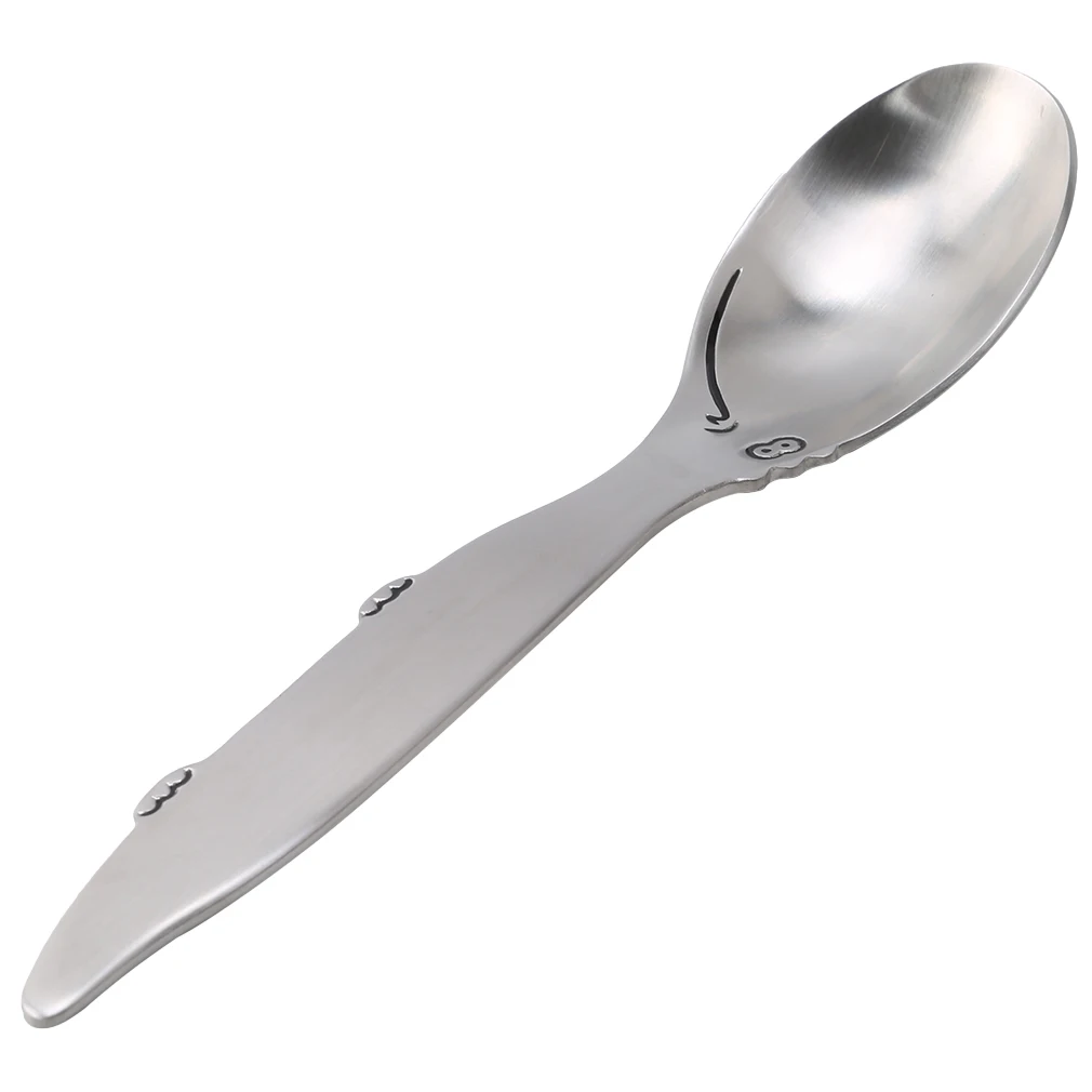 1 шт. детское блюдо из нержавеющей стали, детская ложка, вилка, нож, портативное детское питание, обучающая посуда, детская посуда, детские вещи - Цвет: Spoon