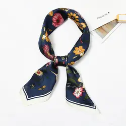 Цветочные шарфы женские квадратный шейный шарф маленькая бандана шикарный элегантный дизайн платок [3978]