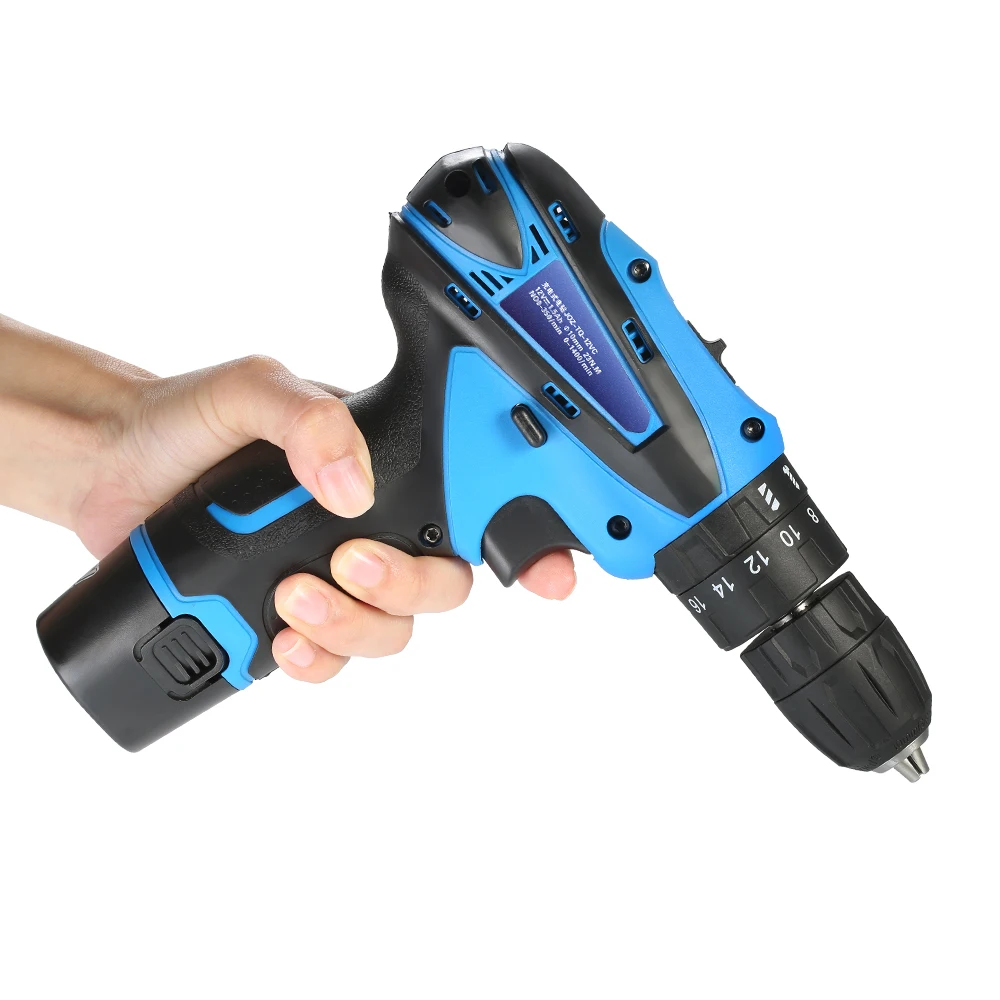 

12V Lithium-Ion Electric drill Two-speed rotary tool Power tools Electric drill Rechargeable Cordless Screwdriver Drill