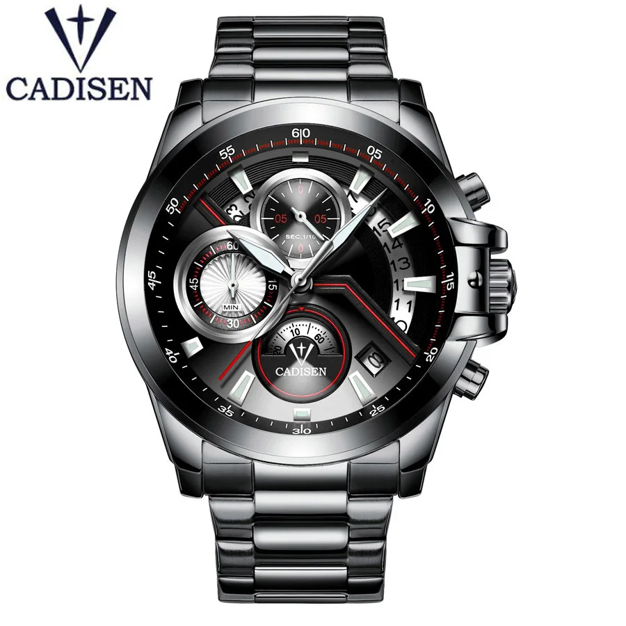 

Hot Mens Watches Military Army CADISEN Brand Luxury Sports Casual Waterproof Mens Watch Quartz Stainless Steel Man Wristwatch