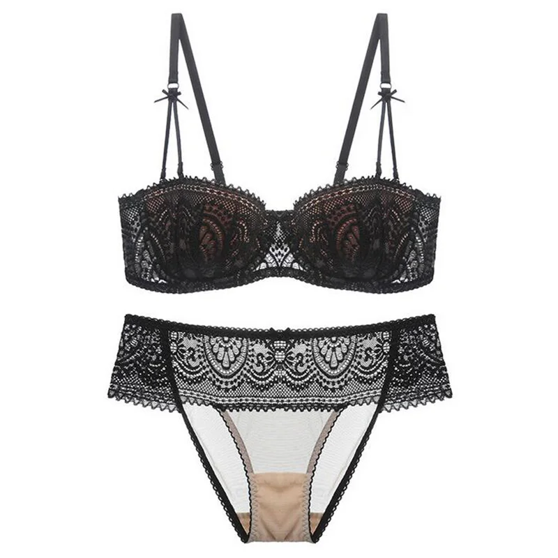 Женское нижнее белье CR ультратонкое кружевное с цветочным принтом 2019|bra set|ultra-thin