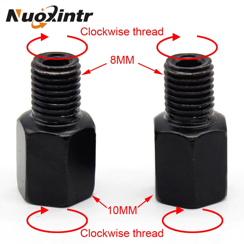Nuoxintr 2pcs Motorcycle Rearview Mirror 10mm To 8mm Mirror Forward