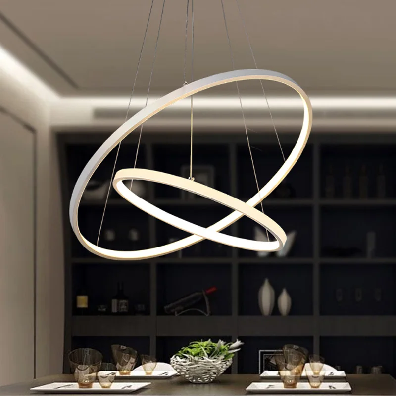 Moderno Led lámpara colgante comedor colgante luces luminaria anillo Lustre Lamparas iluminación restaurante decoración lámparas