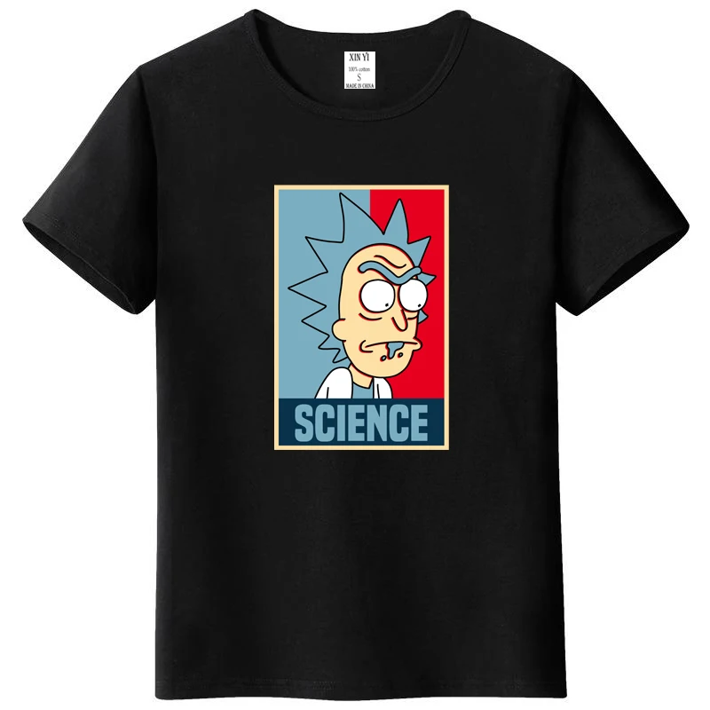 

Men's high quality T-shirt 100% cotton crewneck loose rick and morty printed men Tshirt casual knitted mens t-shirt tops 2018