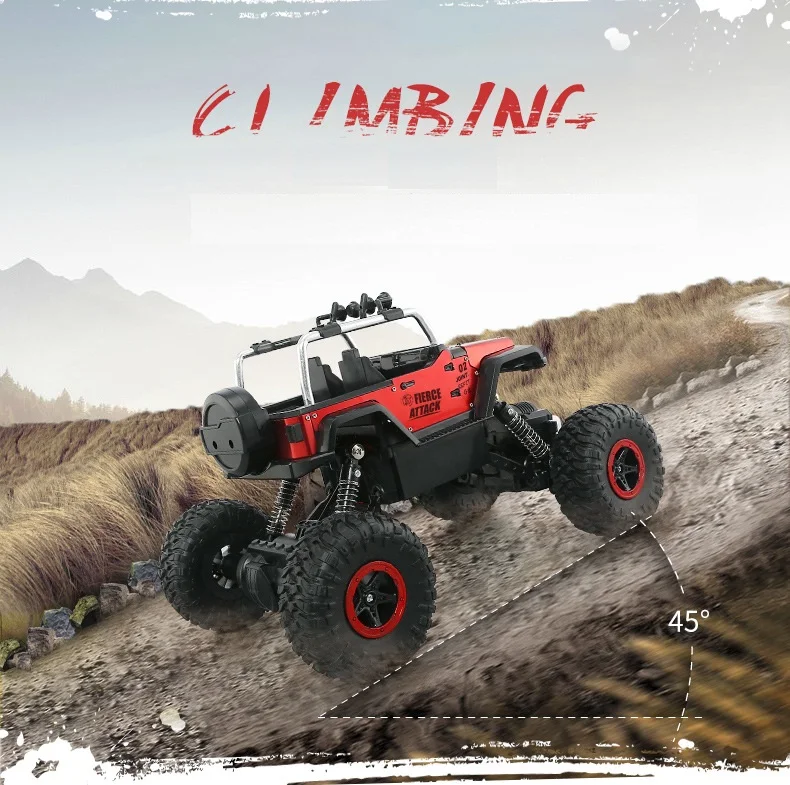 YUKALA 1/18 2,4G 4CH 4WD Rock Crawlers 4x4 вождение автомобиля пульт дистанционного управления модель внедорожника игрушки с светильник