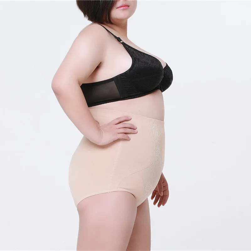 

New Arrival Plus Size 5XL 125 Kg Underwears Women Shapers Tall waist Tuck corset gauze briefs Body-hugging maternal belly