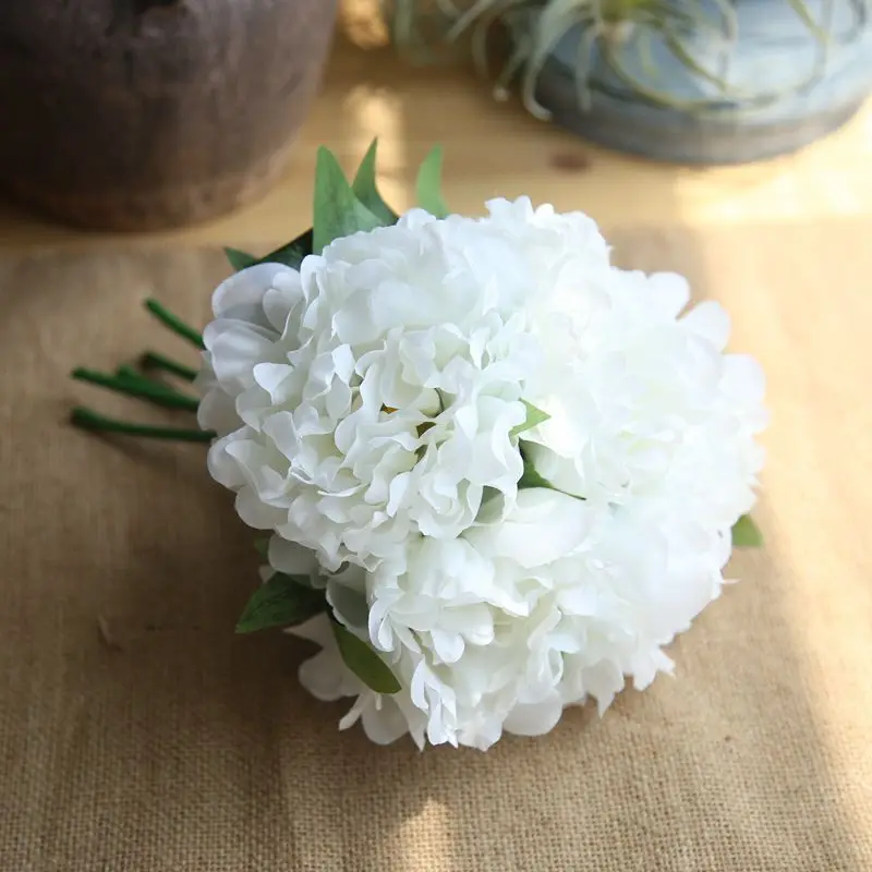 

Peony Artificial Flowers Hand Holds Bouquet Wedding Decoration Home Bedroom Living Room Plants Crafts Silk Cloth Fake Flowers