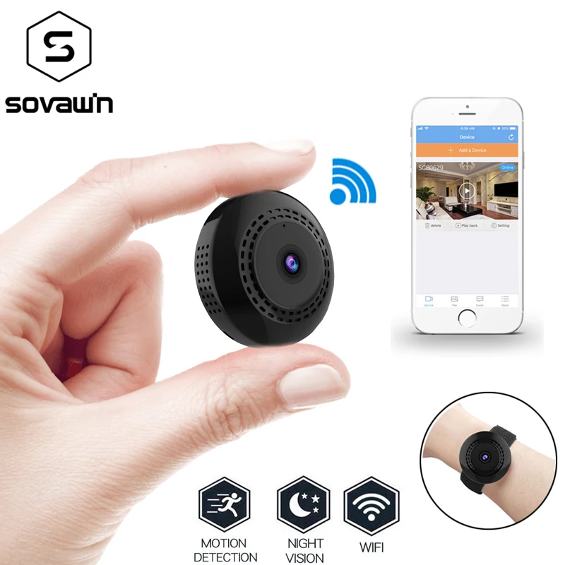 Мини камера Wi Fi IP детектор движения MicroSD HD микро видео ночное видение P2PWireless CMOS