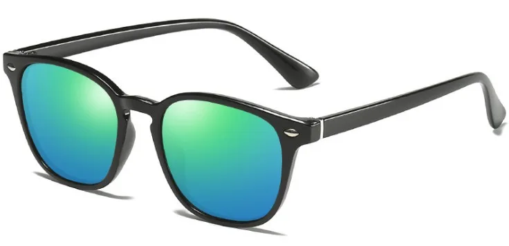 MIZHO 4258 пластиковые квадратные мужские солнцезащитные очки унисекс поляризованные синие настоящие визуальные очки ретро классические знаменитые Солнцезащитные очки женские зеркальные - Цвет линз: MPTYJ020 GREEN