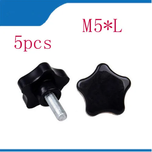 

plastic screw 5PCS Bakelite Plum Blossom Screws Hand Twist Screws Pentagram Star Handle Plastic Handle Screw Head M5 *Lmm