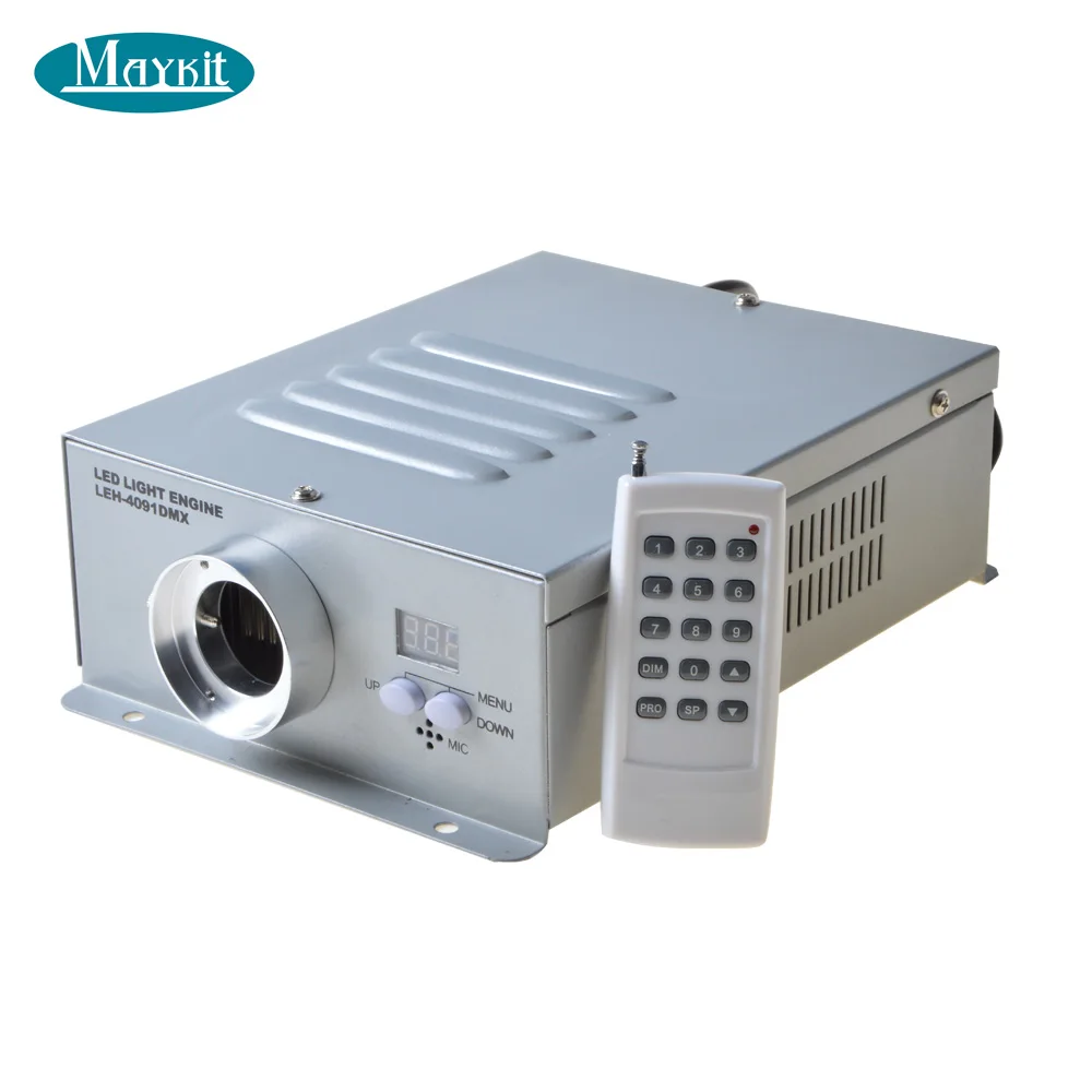 

Maykit Audio Control Cree Chip 40w Rgbw Led Fiber Optic Light Generator With Dmx512 Signal Control Dim Remote Controller