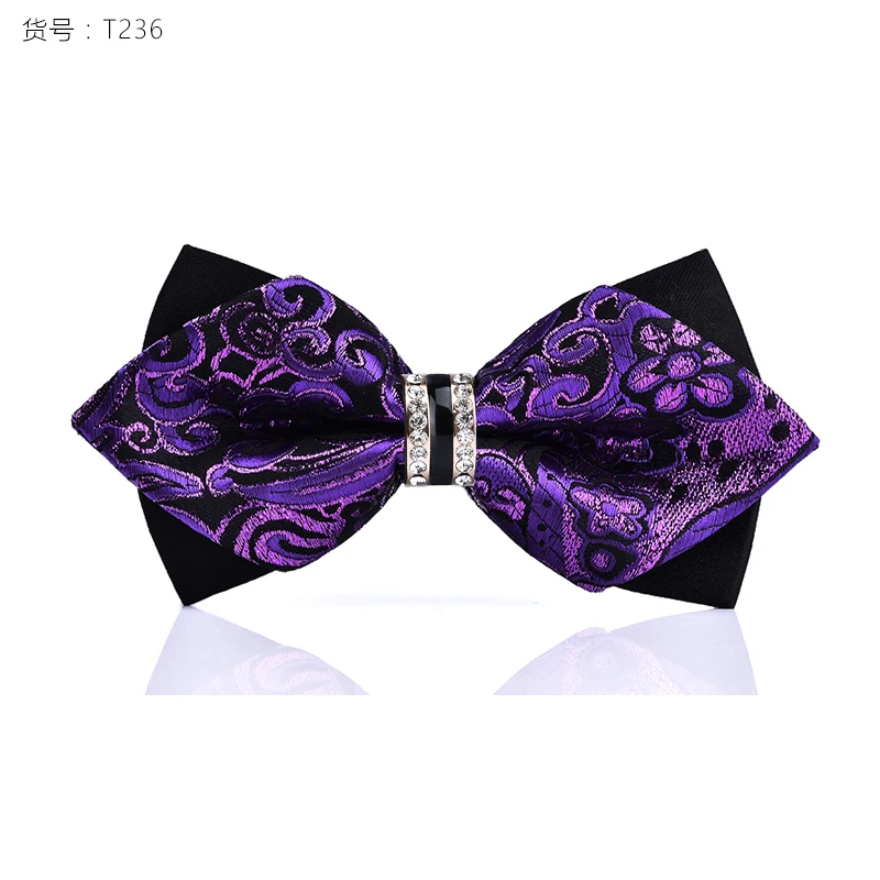 ﻿buy 1piece Bling Crystal Metal Decoration Sharp Corners Bow Tie Butterfly Knot Men S