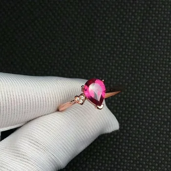 

shilovem 925 silver sterling rings natural topaz pink woman open classic new fine Jewelry gitf oval 6*8mm jcj060808agfb