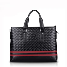 real genuine leather briefcases men brand luxury Business handbag Fashion Leisure Men s Bags diamond lattice