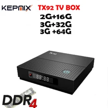 5PCS/LOT TX92 TV Box Amlogic S912 Octa-core 3G+64G android tv box 7.1 OS BT4.1 1000M LAN 64Bit 4K 2.4G/5G Wifi 17.3