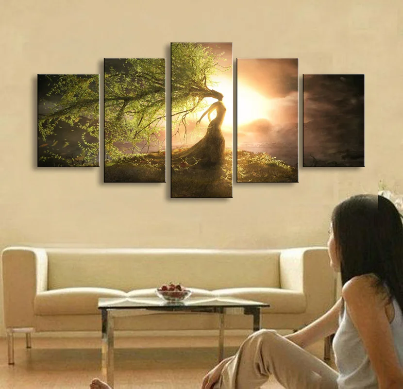 5 pieces high-definition print Fantasy art Pixelate canvas painting poster and wall art living room picture PL5-186 (6)